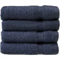 Zero Twist Egyptian Cotton Face Cloth 4 Pack - Navy
