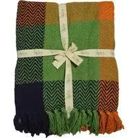 Check Herringbone Throw - Multi, Cotton