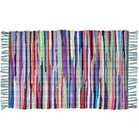 Chindi Recycled Rag Rug with Fringe - Multi