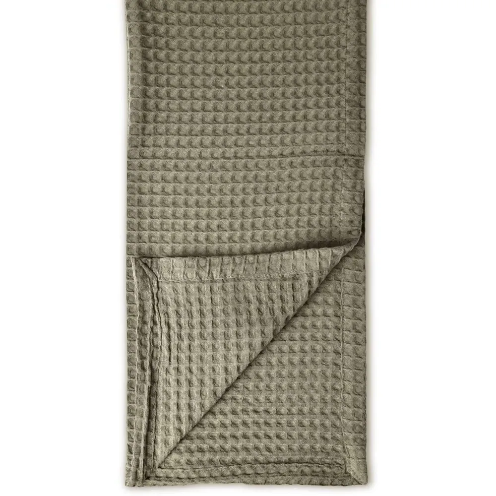 Hotel Large Waffle Throw Blanket - Green