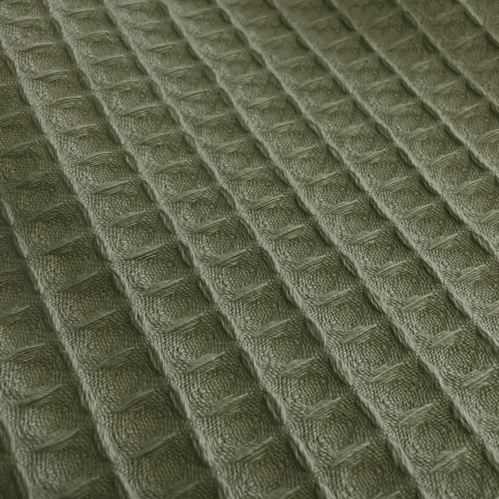 Hotel Large Waffle Throw Blanket - Green
