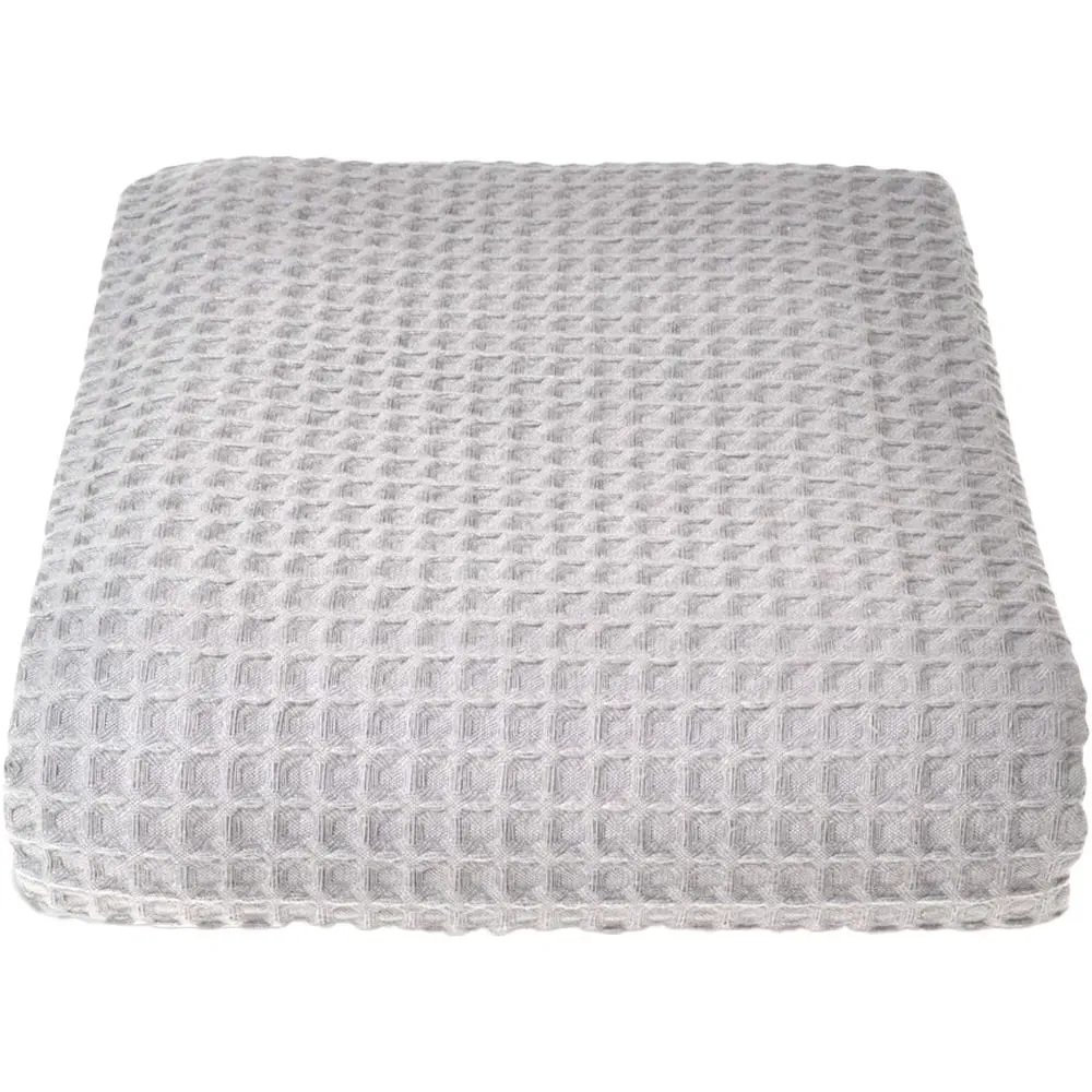 Hotel Large Waffle Throw Blanket - Grey