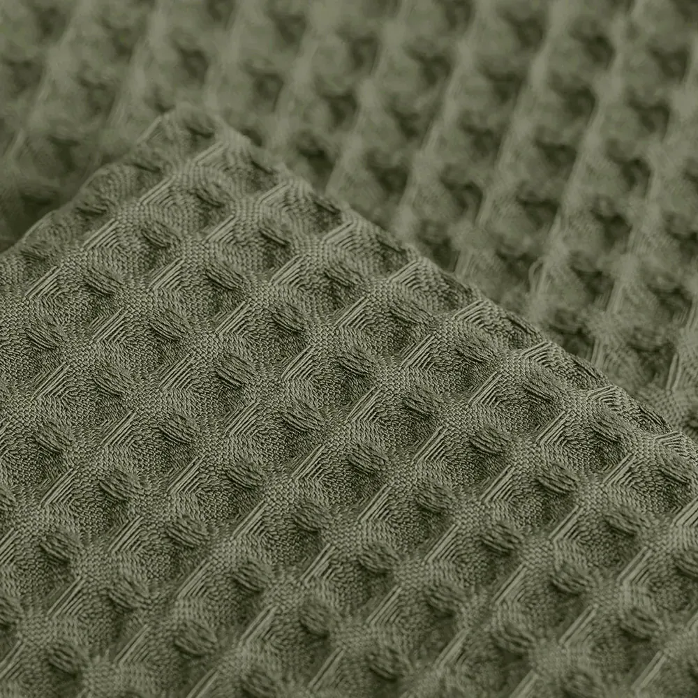 Hotel Waffle Cushion Cover 2 Pack - Khaki, Cotton