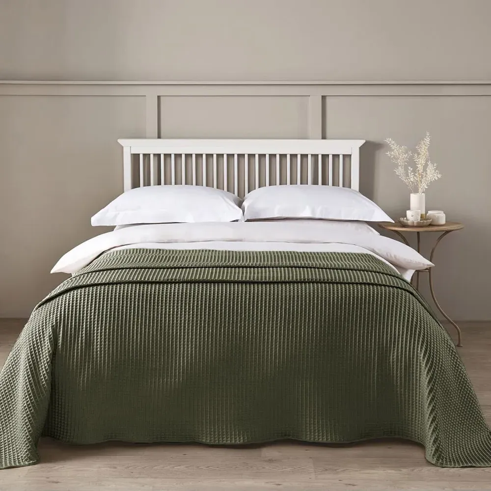 Hotel Waffle Throw Blanket - Green