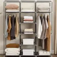 Folding Fabric Wardrobe - Grey