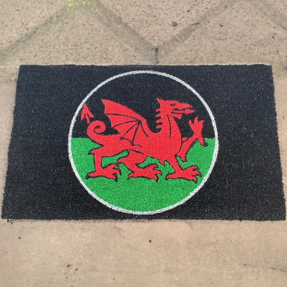 Garden Decor Dragon Coir Door Mat - Black