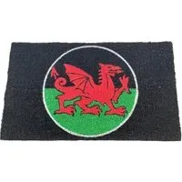 Garden Decor Dragon Coir Door Mat - Black