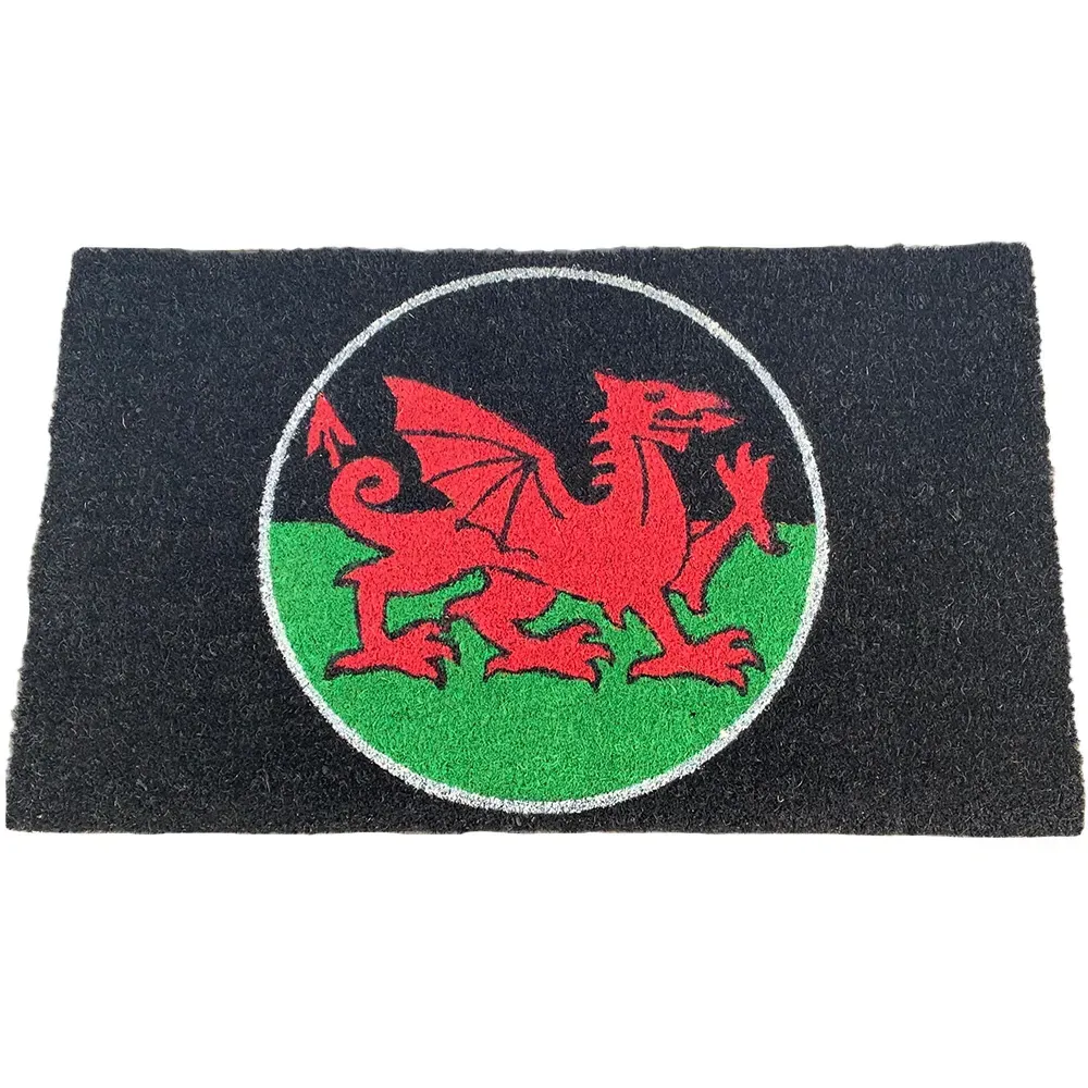 Garden Decor Dragon Coir Door Mat - Black