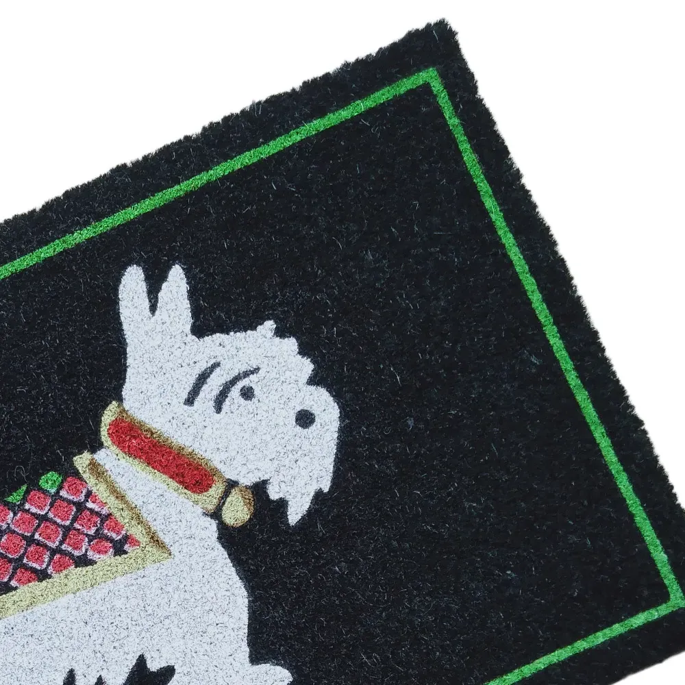 Garden Decor Scottie Dog Coir Door Mat - Black