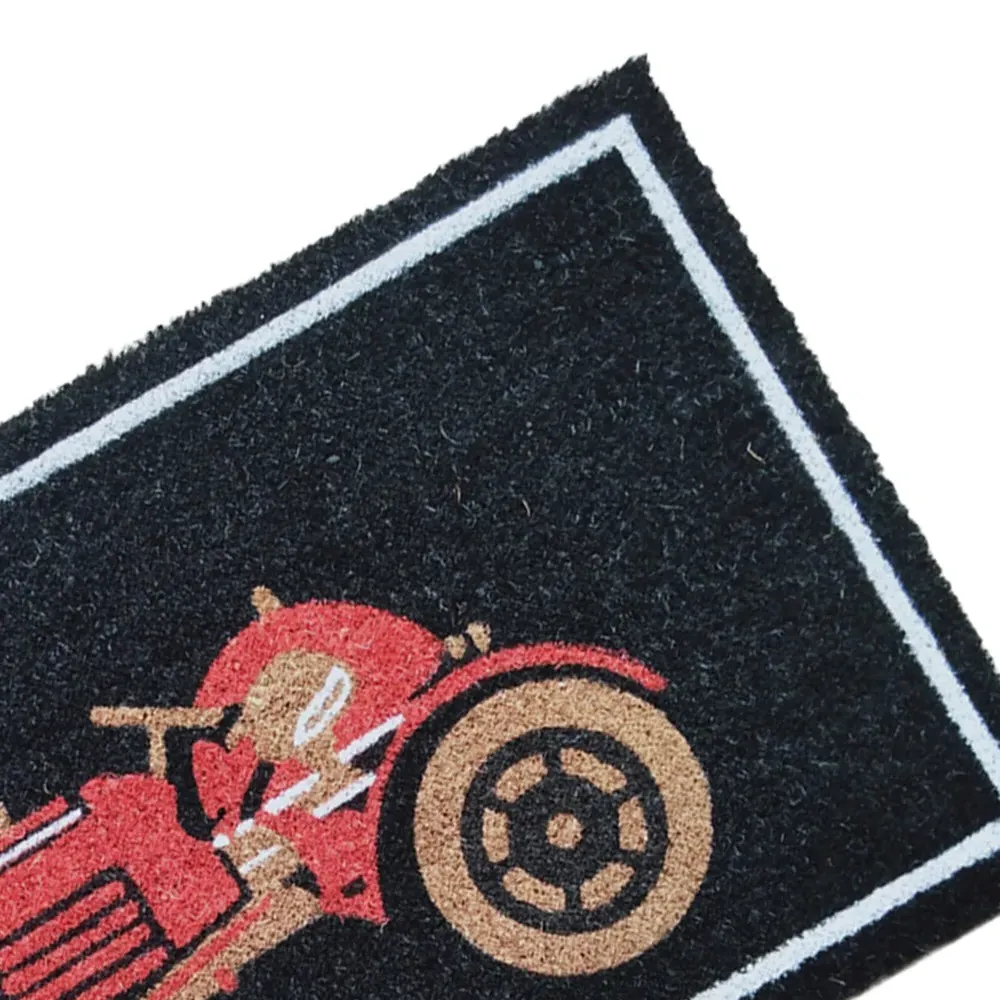 Garden Decor Tractor Coir Door Mat - Black