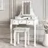 CARME Home 5 Drawer Dressing Table with Hollywood Mirror - White
