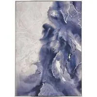 Serene Waves Canvas Wall Art - Blue, Silver Frame