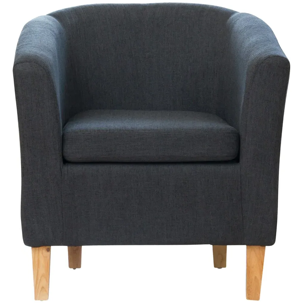 Alderwood Tub Chair - Black, Hessian