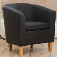 Alderwood Tub Chair - Black, Hessian