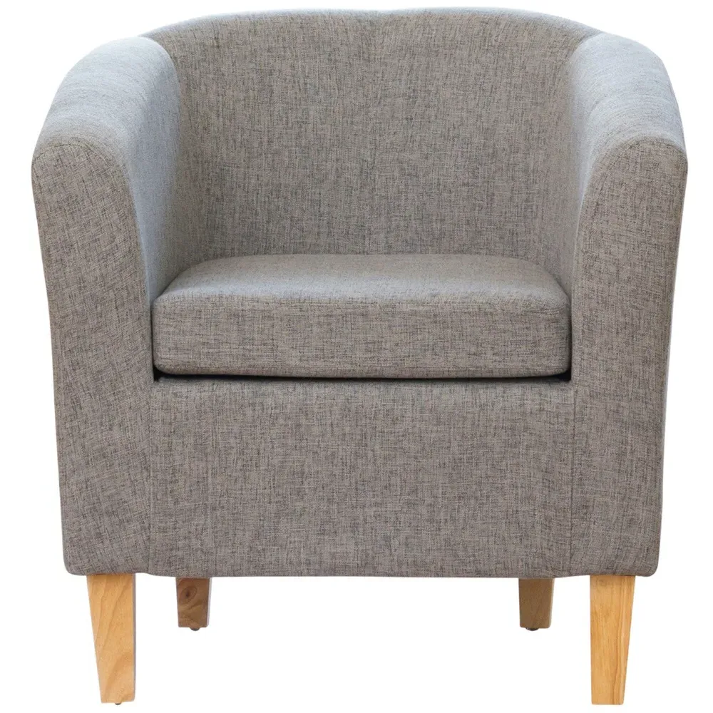 Alderwood Tub Chair - Dark Grey, Hessian