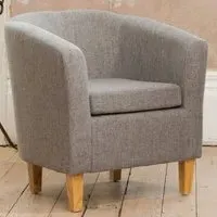 Alderwood Tub Chair - Dark Grey, Hessian