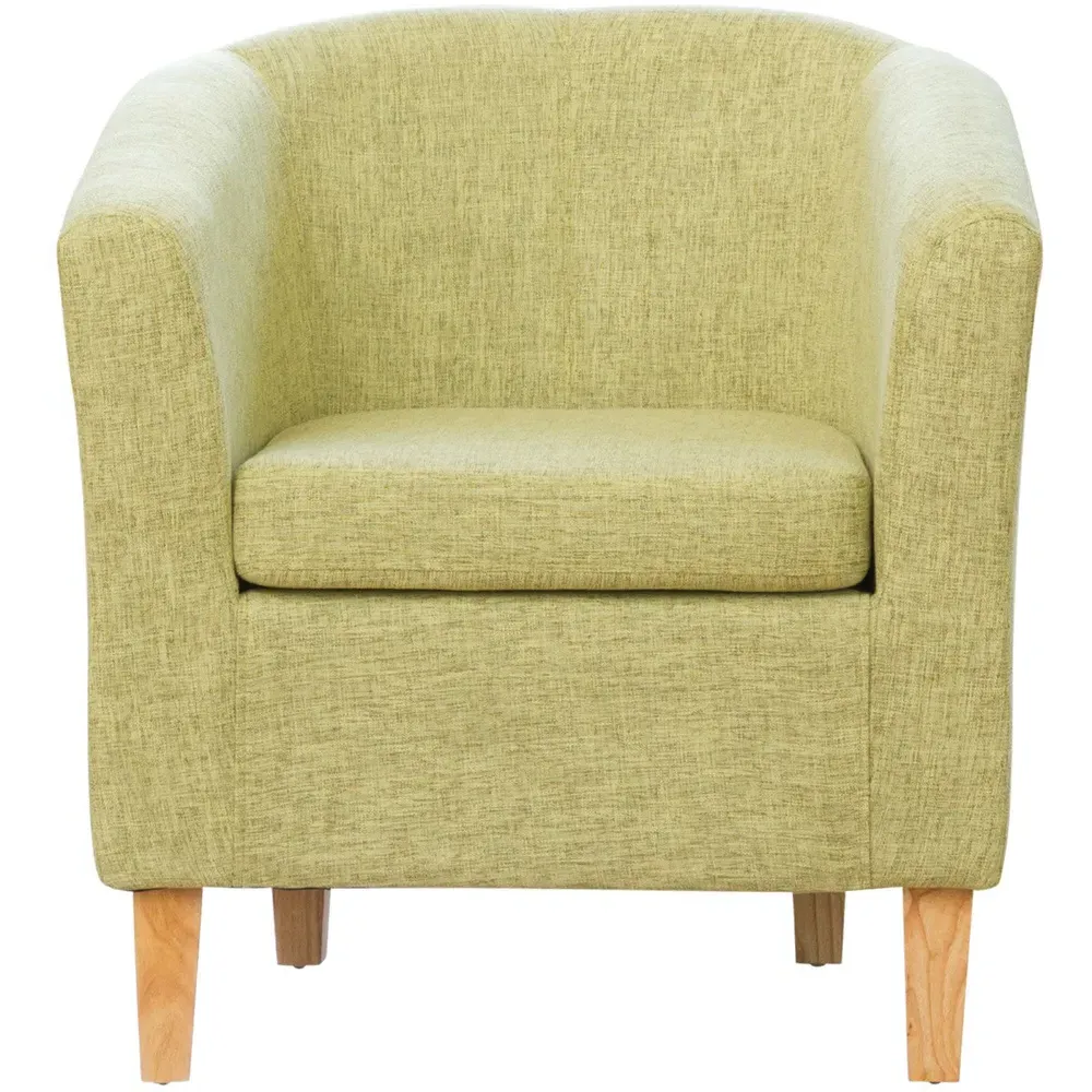Alderwood Tub Chair - Green, Hessian