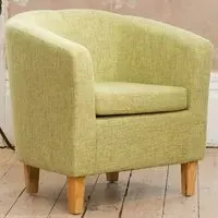 Alderwood Tub Chair - Green, Hessian