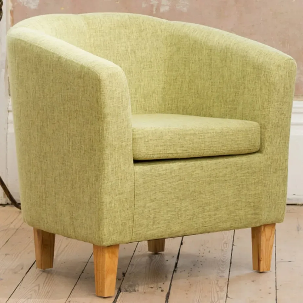 Alderwood Tub Chair - Green, Hessian