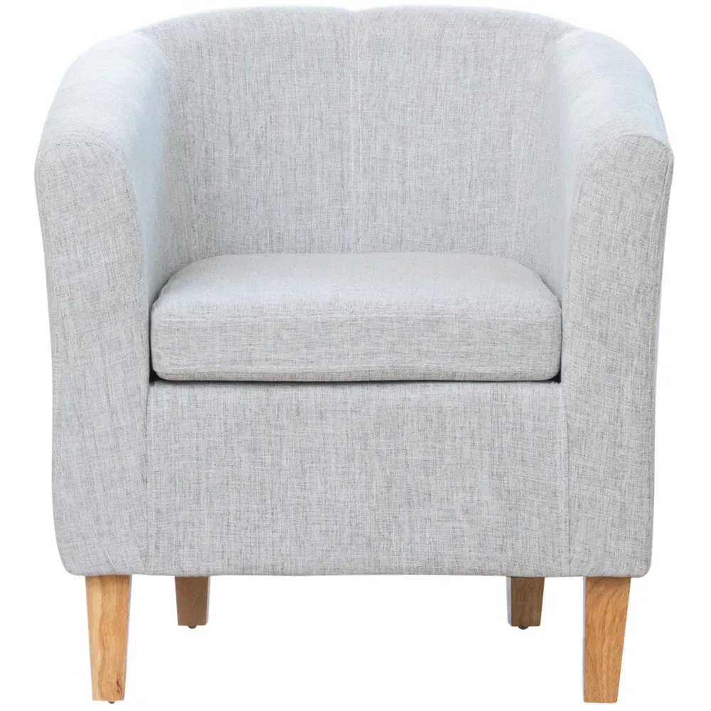 Alderwood Tub Chair - Light Grey, Hessian