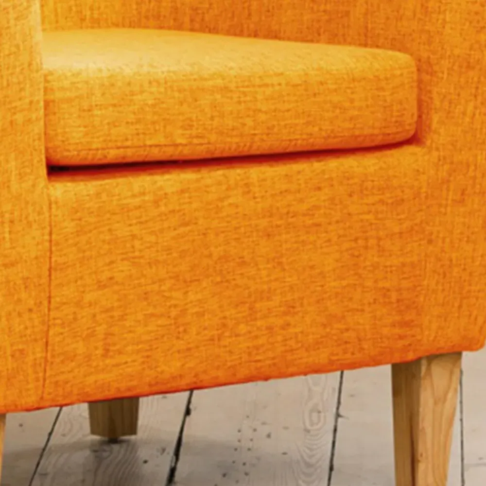 Alderwood Tub Chair - Orange, Hessian