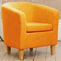 Alderwood Tub Chair - Orange, Hessian