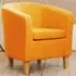 Alderwood Tub Chair - Orange, Hessian