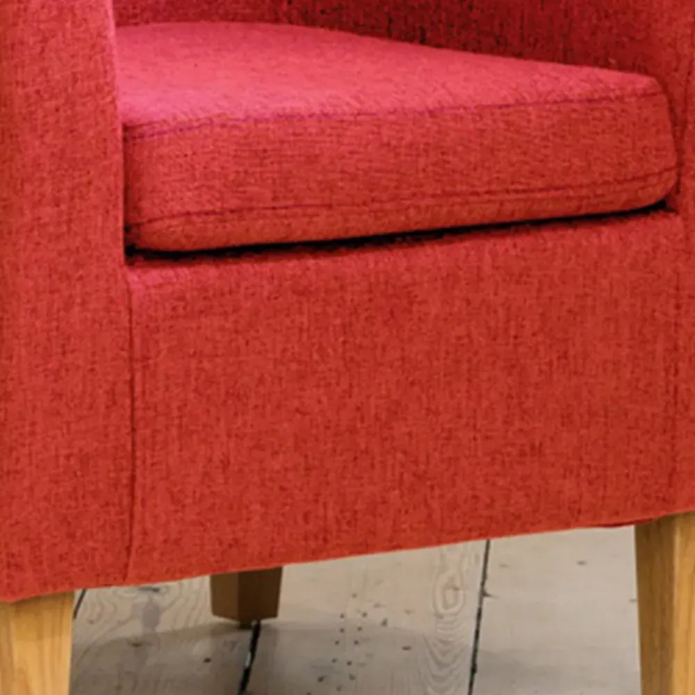 Alderwood Tub Chair - Red, Hessian