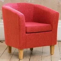 Alderwood Tub Chair - Red, Hessian