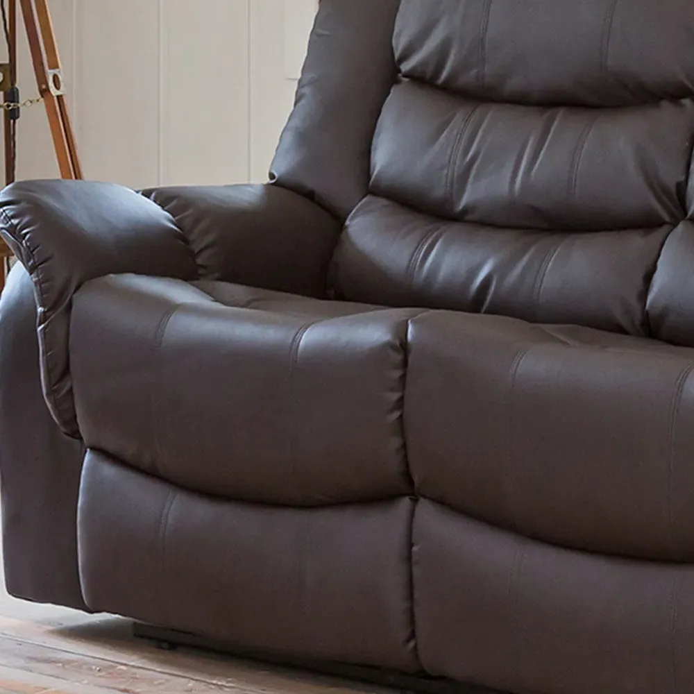 Almeira 2-Seater Recliner Sofa - Brown, Bonded Leather