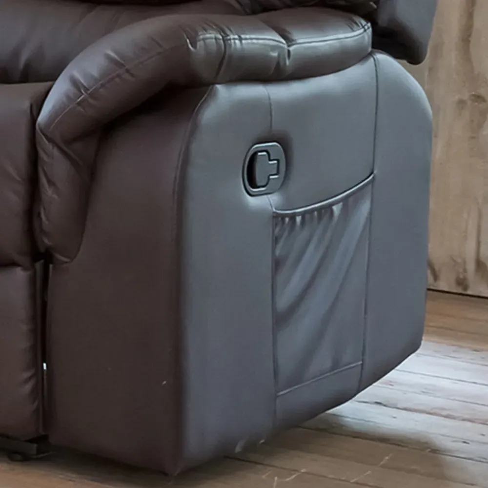 Almeira 2-Seater Recliner Sofa - Brown, Bonded Leather