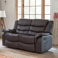 Almeira 2-Seater Recliner Sofa - Brown, Bonded Leather