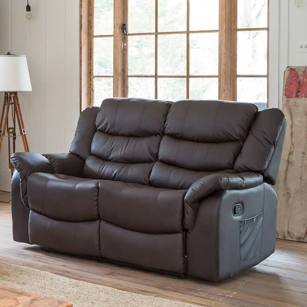 Almeira 2-Seater Recliner Sofa - Brown, Bonded Leather image