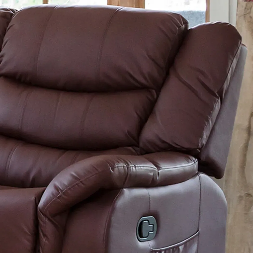 Almeira 2-Seater Recliner Sofa - Burgundy, Bonded Leather
