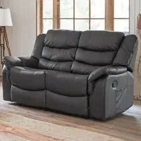 Almeira 2-Seater Recliner Sofa - Grey, Bonded Leather