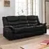 Almeira 3-Seater Recliner Sofa - Black, Bonded Leather