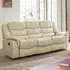 Almeira 3-Seater Recliner Sofa - Cream, Bonded Leather
