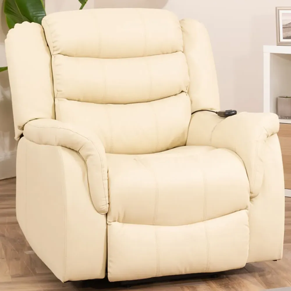 Almeira Electric Riser Recliner Chair with Massage - Cream