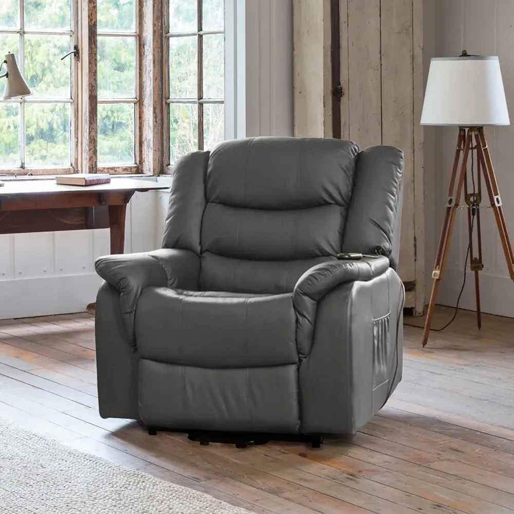 Almeira Electric Riser Recliner Chair with Massage - Grey