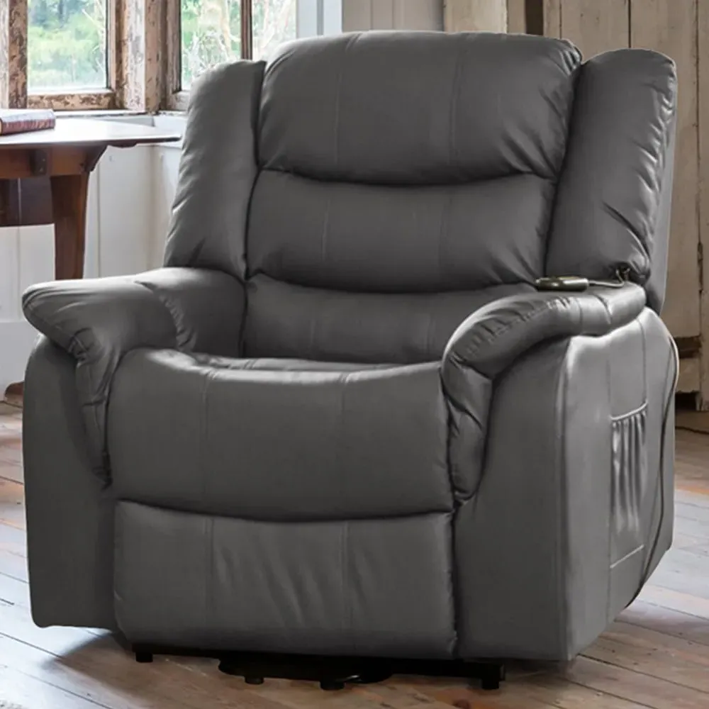 Almeira Electric Riser Recliner Chair with Massage - Grey