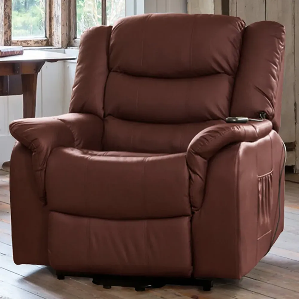 Almeira Electric Riser Recliner Chair with Massage - Red