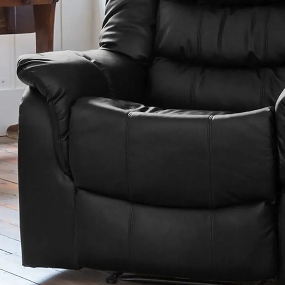 Almeira Recliner Armchair - Black, Bonded Leather