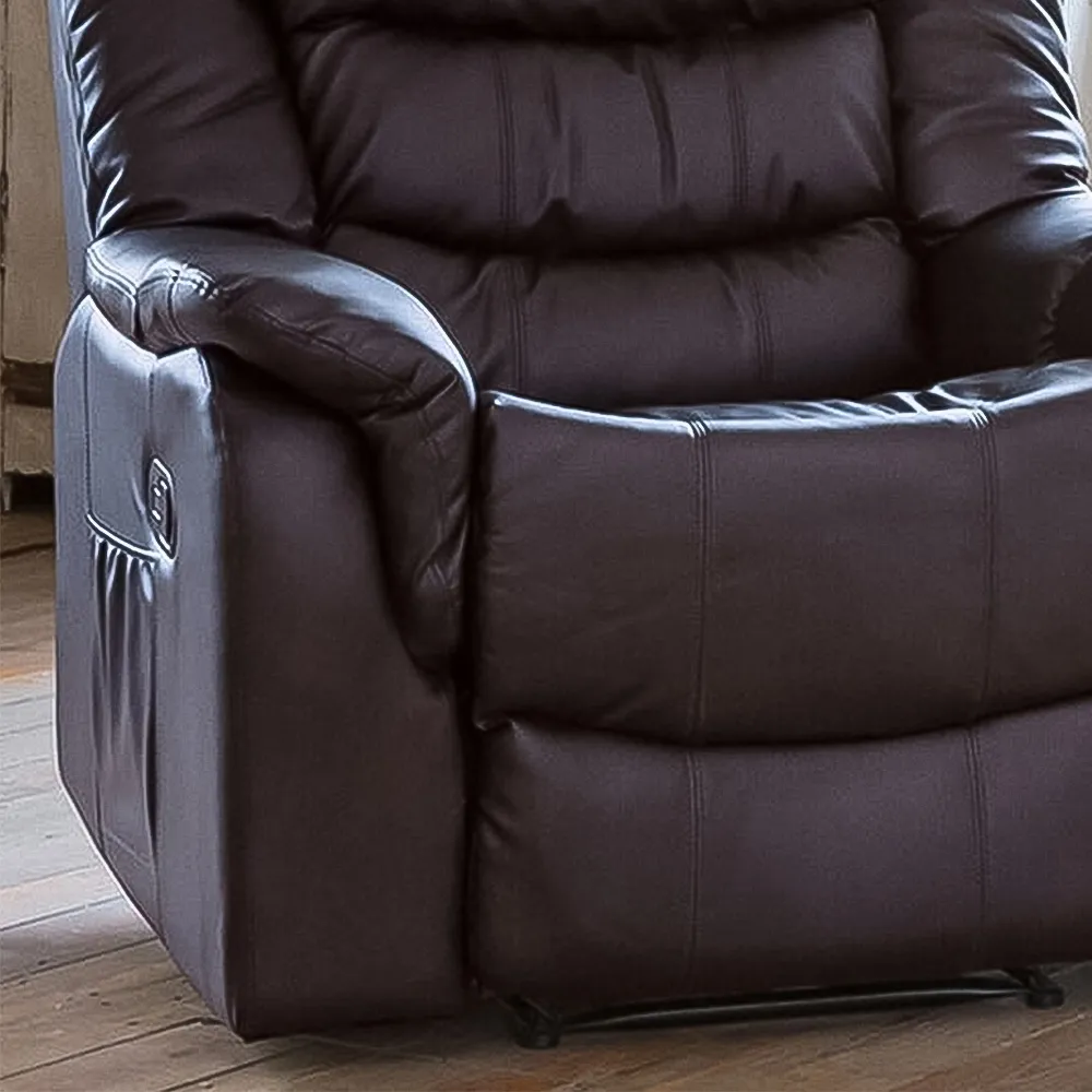 Almeira Recliner Armchair - Brown, Bonded Leather