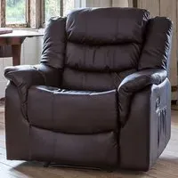Almeira Recliner Armchair - Brown, Bonded Leather