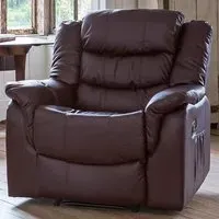 Almeira Recliner Armchair - Burgundy, Bonded Leather