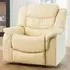 Almeira Recliner Armchair - Cream, Bonded Leather