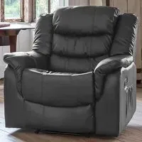Almeira Recliner Armchair - Grey, Bonded Leather