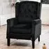 Annapoli Wingback Recliner Armchair - Black, Velvet