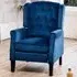 Annapoli Wingback Recliner Armchair - Dark Blue, Velvet