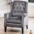 Annapoli Wingback Recliner Armchair - Grey, Velvet